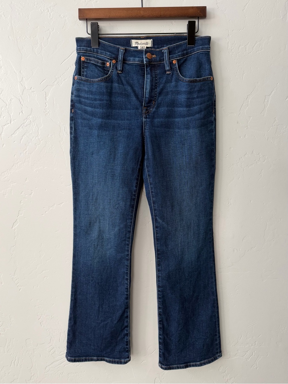 Madewell Kick Out Crop Jeans Womens Size 27 Blue Mid Rise Casual Flare Denim - Picture 2 of 16